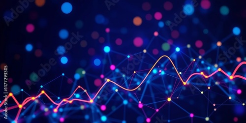 Abstract network graph showing energy price fluctuations and inflation impacts, relationship, power