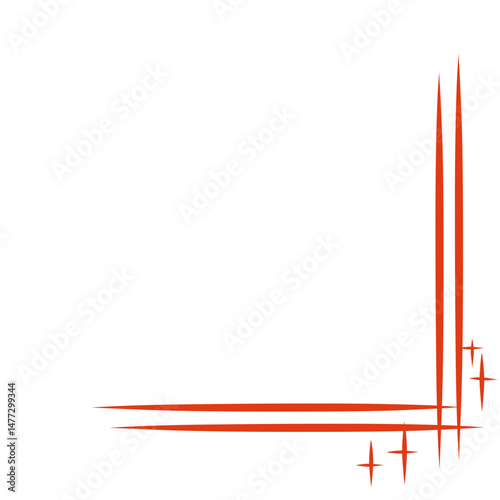 Geometric abstraction with linear elements and star accents on dark backdrop