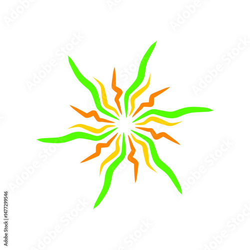 Abstract radiant bloom with organic shapes on a dark captivating backdrop