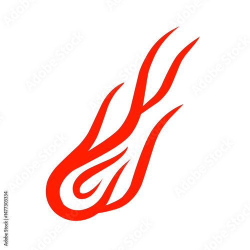 Abstract fiery symbol against stark black backdrop representing dynamic energy