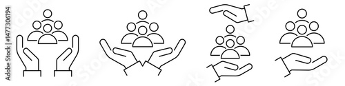 An Inclusive Worker Icon set. Community Care. Inclusion Social Equity. Help or support Employee. Gender Equality Symbol. Vector illustration.
