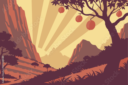 153 realistic, highly detailed, hyperrealistic, dramatic, cinematic, crepuscular rays, golden hour lighting, towering fruit mountain, floating fruits, levitating fruits, photorealistic, vivid colors, 