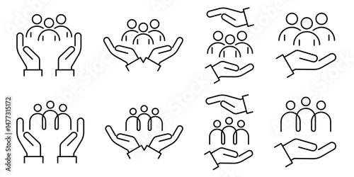An Inclusive Worker Icon set. Community Care. Inclusion Social Equity. Help or support Employee. Gender Equality Symbol. Vector illustration.