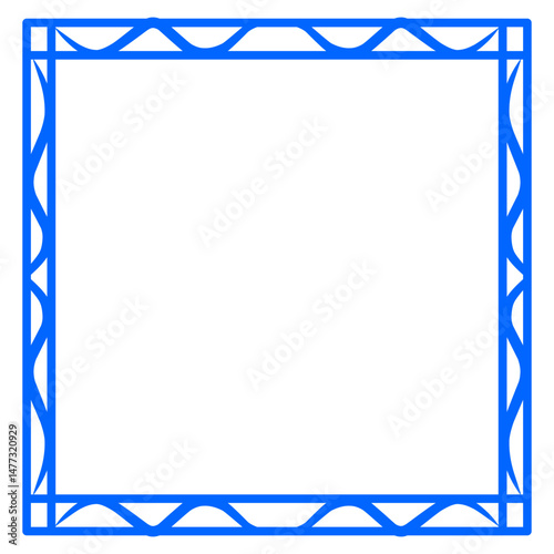 Abstract geometric border frame with repeating wave and triangle pattern design