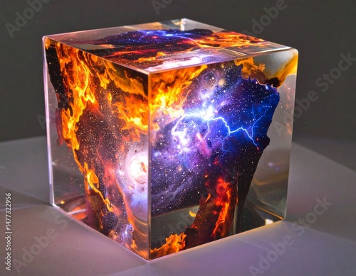 A magic granite cube that melts thanks to an instrument that makes it vibrate at very high frequencies photo