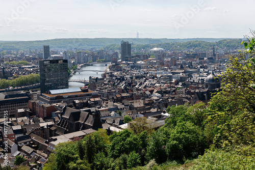 Panoramic view of the city of Liege in Belgium on a sunny day