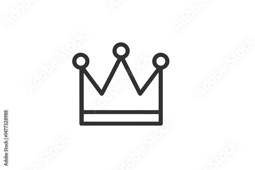 Simple vector icon of a crown representing royalty and authority in a minimalist design suitable for various applications