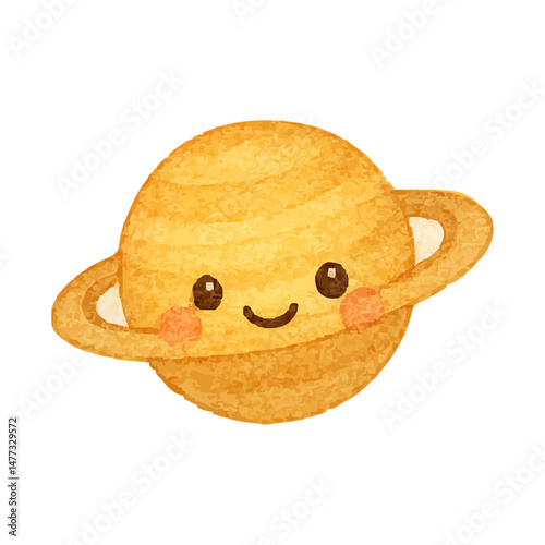 Cute Kawaii Saturn Planet icon