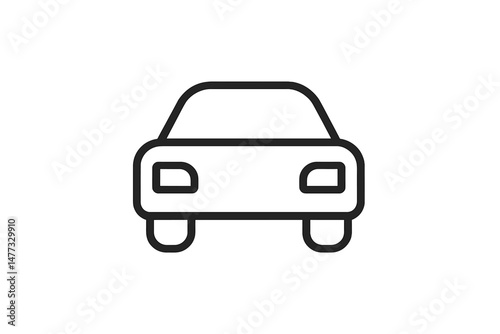 Minimalist vector icon of a car designed for use in digital applications and graphic designs