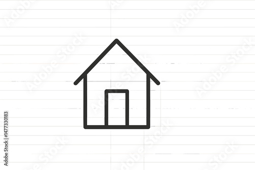 Minimalist vector icon representing a simple house design, suitable for various applications like real estate or home services