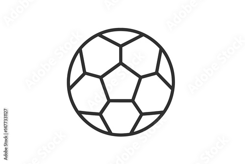 Vector icon of a classic soccer ball designed with pentagonal and hexagonal shapes