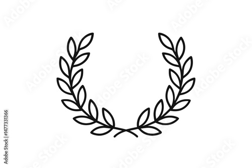 Vector icon of a laurel wreath symbol representing victory, achievement, and honor in a minimalist design style