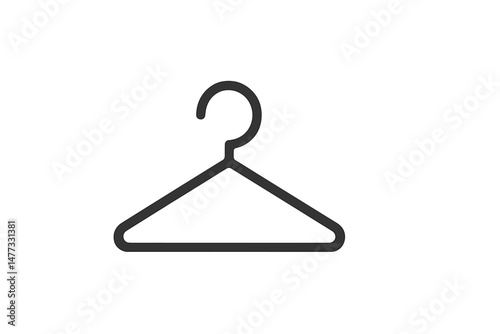 Minimalist vector icon of a clothes hanger suitable for design projects and modern user interfaces