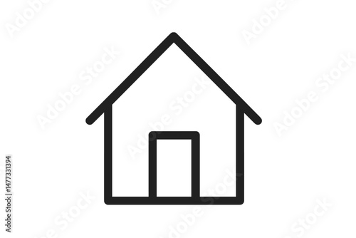 Simple vector icon of a house representing home and shelter suitable for various design applications