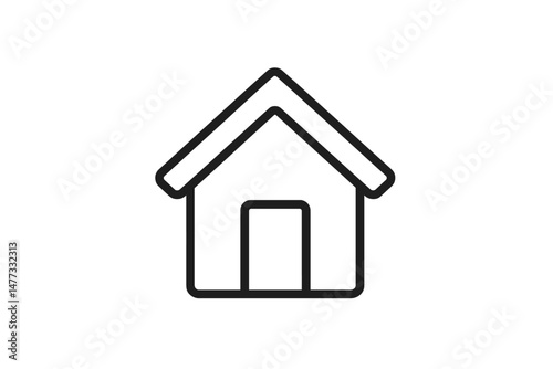 Simple vector icon representing a house, perfect for home-related graphics and designs in various settings
