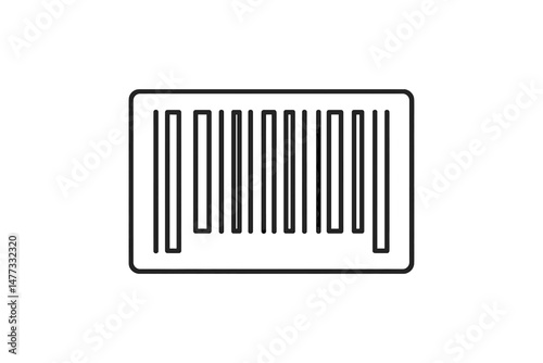 Vector icon representing a simple barcode design suitable for digital applications and graphic use