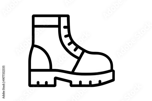 Iconic vector illustration of a rugged boot in a simplistic design suitable for various applications and styles