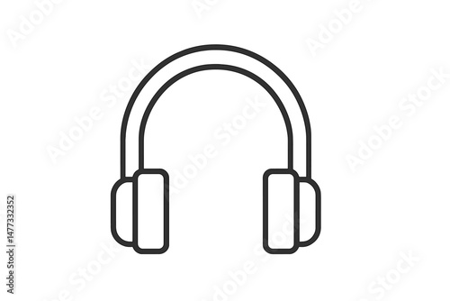 Stylish vector icon of headphones for audio enjoyment and music listening