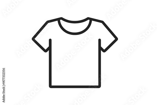 Simple vector icon of a plain t-shirt design for various applications in fashion and merchandise