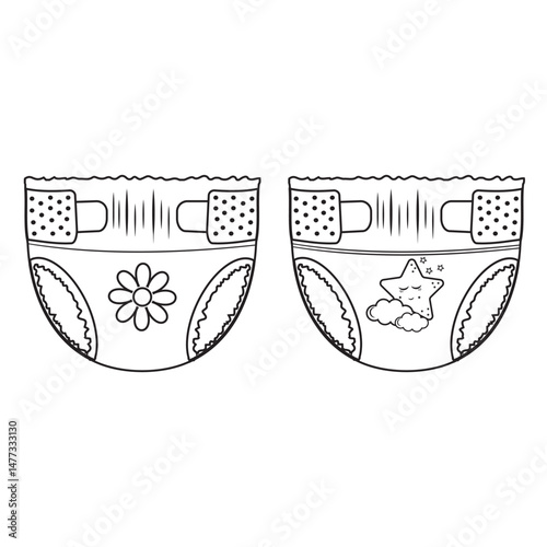 baby diaper line icon vector. baby diaper sign. isolated contour symbol black illustration