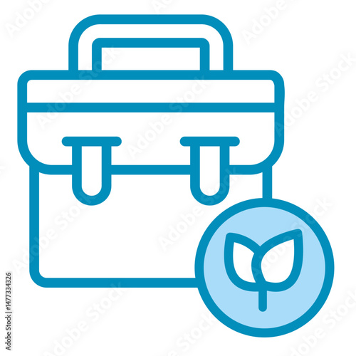 Eco Briefcase  Icon Element For Design	