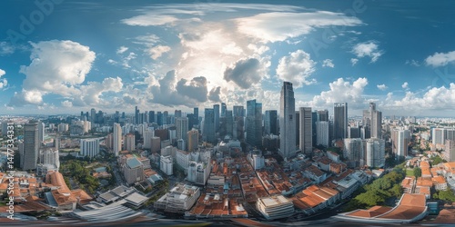 Fototapeta Naklejka Na Ścianę i Meble -  Panoramic city view of Singapore