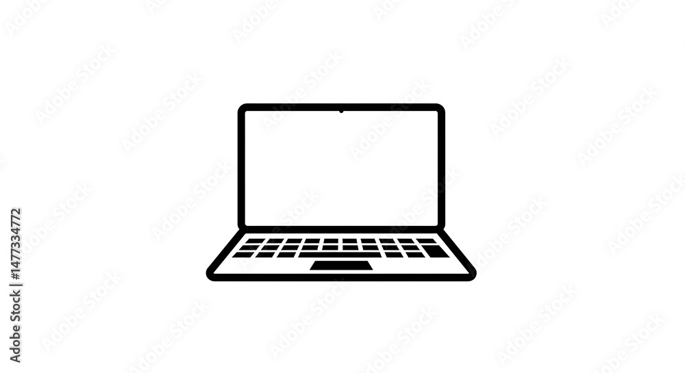 Laptop Computer Outline Simple Design for Technology Concepts Laptop Computer Outline Simple Design for Technology Concepts