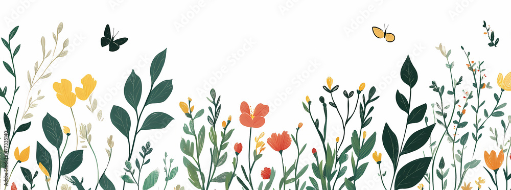 custom made wallpaper toronto digitalColorful Floral Border Design