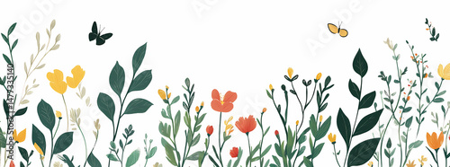 Wallpaper Mural Colorful Floral Border Design Torontodigital.ca