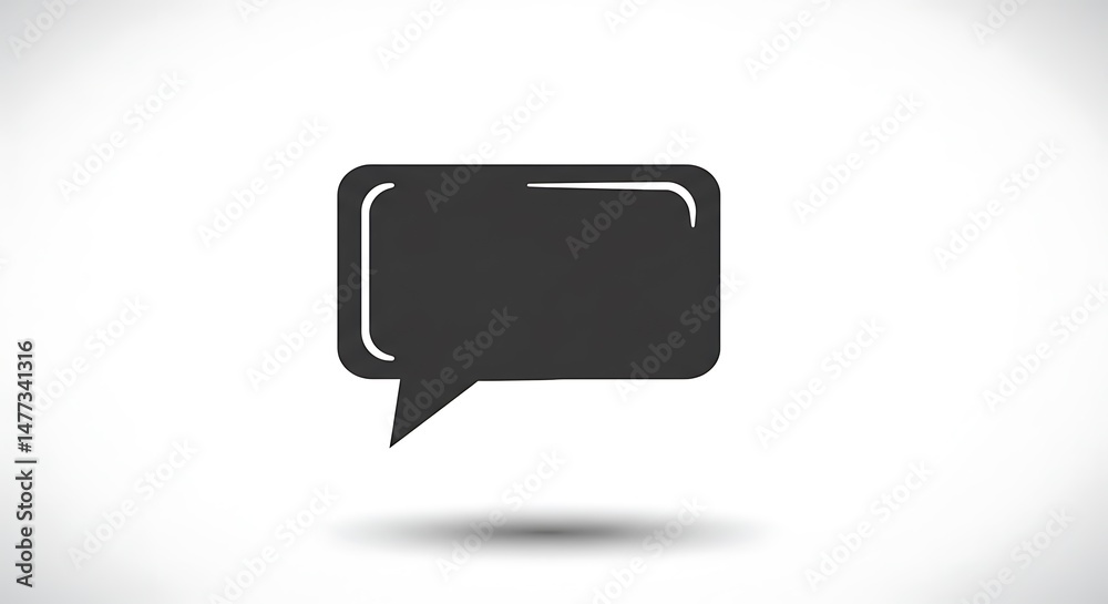Isolated Black Speech Bubble Icon for Communication Concept Isolated Black Speech Bubble Icon for Communication Concept