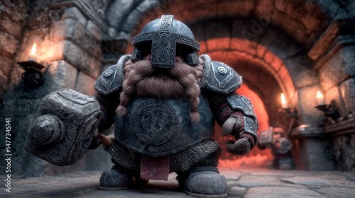 Fantasy character in dungeon