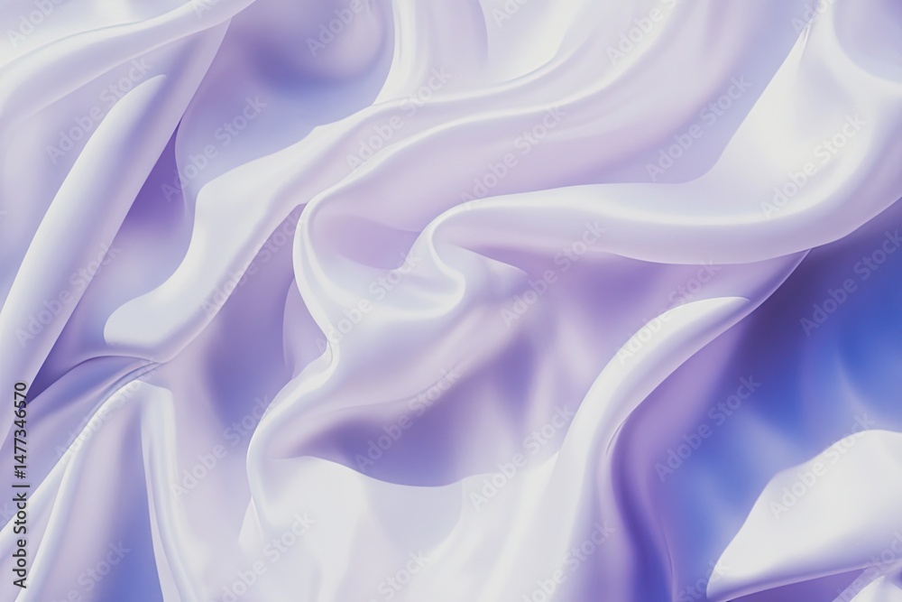 Obraz premium Soft, flowing, lavender-toned fabric drapes in elegant folds. Delicate, smooth texture