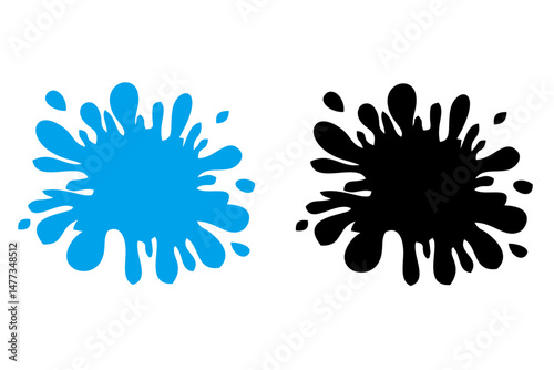 Splash water vector black and blue set icon. Fresh droplet isolated black and blue set icon. Vector illustration splash water on white background