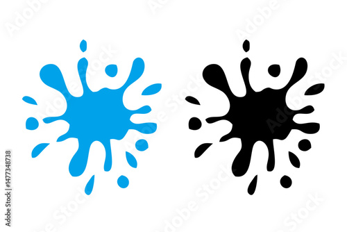 Splash water vector black and blue set icon. Fresh droplet isolated black and blue set icon. Vector illustration splash water on white background