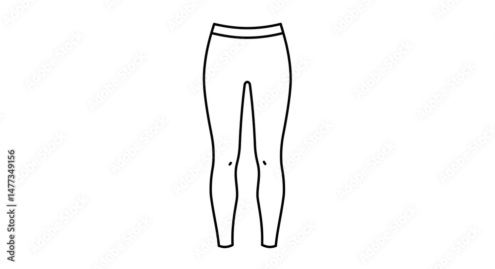 Leggings Line Art Design Isolated on White Leggings Line Art Design Isolated on White