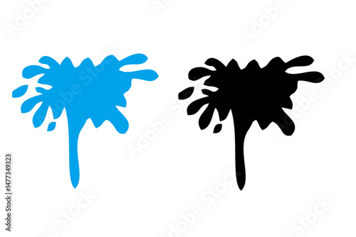 Splash water vector black and blue set icon. Fresh droplet isolated black and blue set icon. Vector illustration splash water on white background