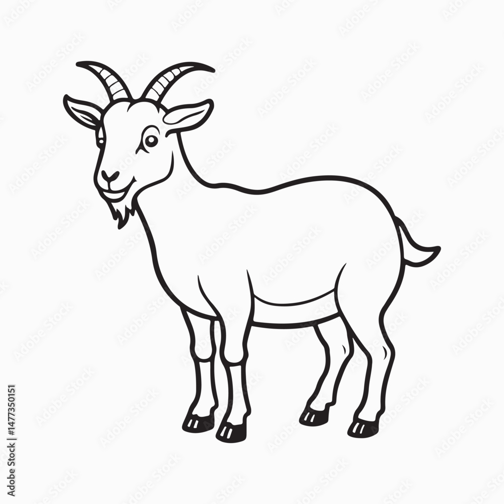 Fototapeta premium saanen goat vector art illustration