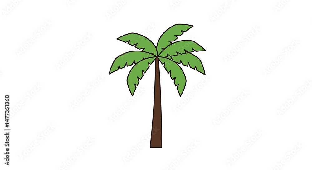 Obraz premium Palm Tree Illustration Graphic Simple Tropical Design