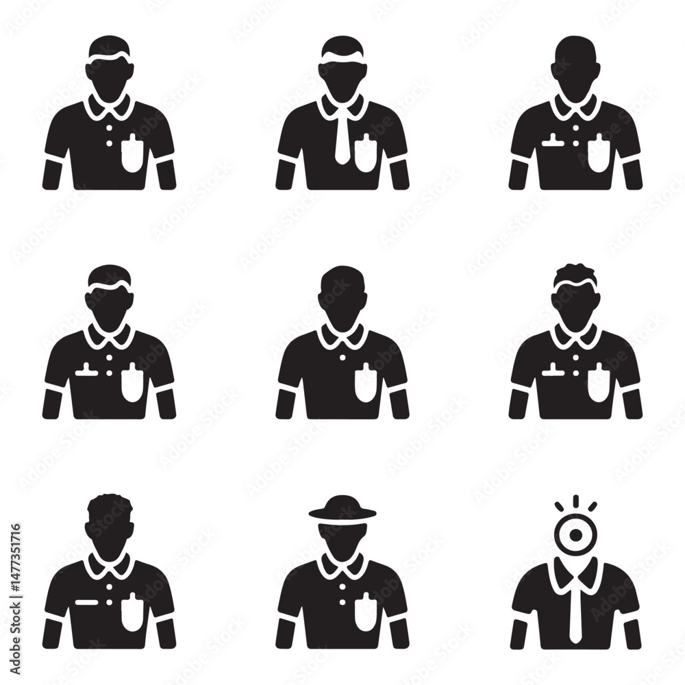 Fototapeta premium Complete Set of Referee Poses for Game Officiating and Sports Action