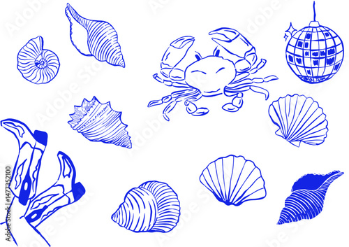 Fotografie Italian summer illustration set