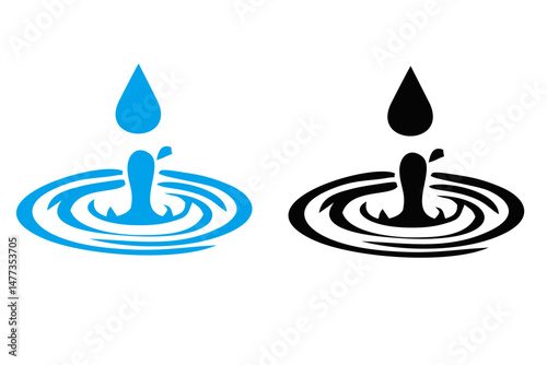 Splash water vector black and blue set icon. Fresh droplet isolated black and blue set icon. Vector illustration splash water on white background