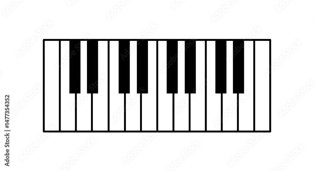 Fototapeta premium Piano Keys Simple Illustration Music Keyboard Design