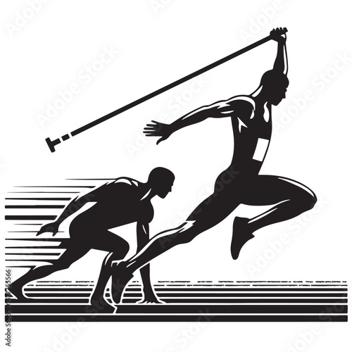 Decathlon Silhouette line art vector illustration on white background