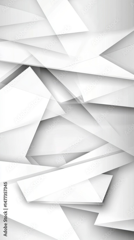 Obraz premium Abstract White Geometric Shapes Composition Graphic Design Background Close-up Minimalist Style Blank Canvas for Text