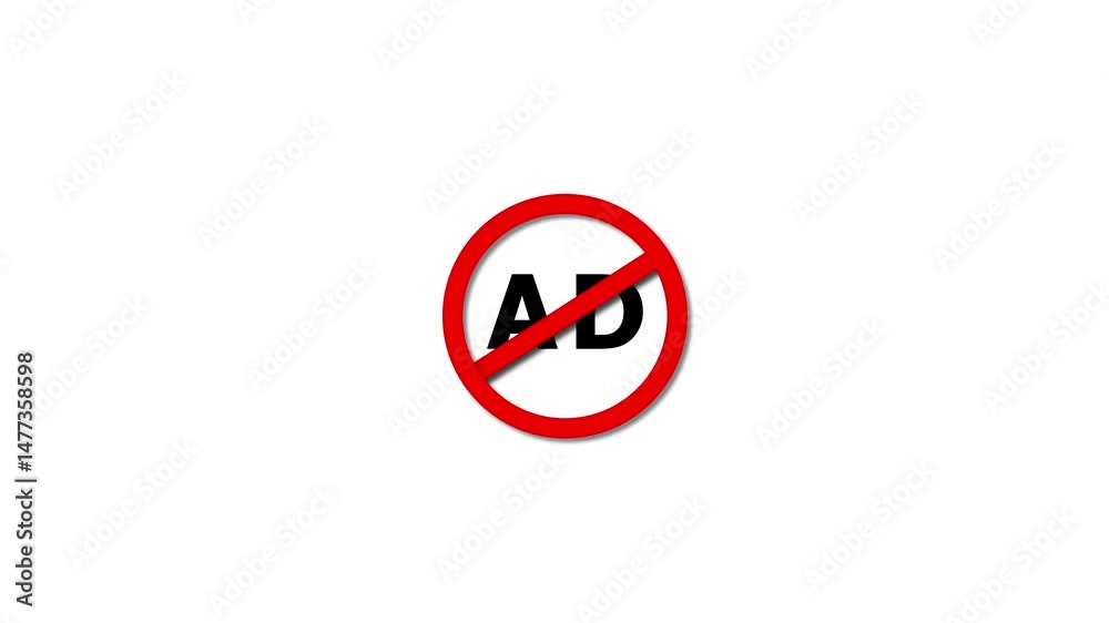 Advertising animations are not allowed, placing ads is prohibited. Lettering AND Logo Video, Luxury Ad Clothing Effects no ad crossed out mark color icon animation. ad not allowed icon animation