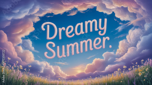 Illusion clouds and risque sky dreamy summer backdrop