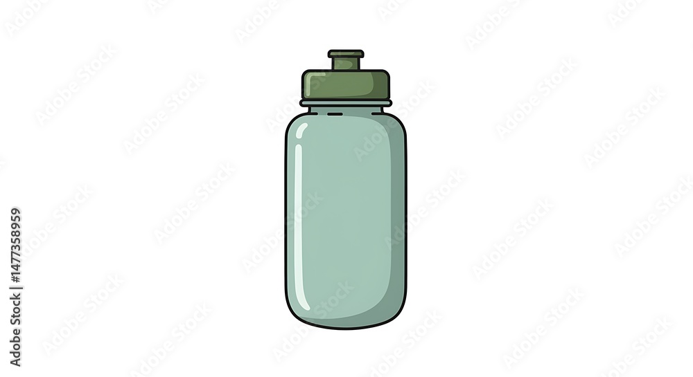 Water Bottle Illustration Isolated on White Background Water Bottle Illustration Isolated on White Background