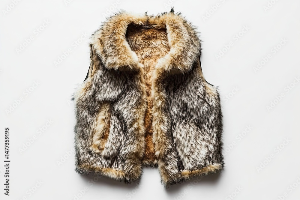 Obraz premium Faux fur vest isolated on white background