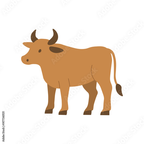 Cartoon Cow Vector Illustration for Eid al-Adha or Qurban Animal