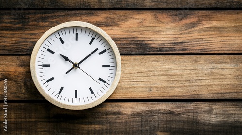 Wallpaper Mural Minimalist wall clock design showcasing simple elegance against a rustic wooden backdrop, perfect for home decor and interior design projects for various styles Torontodigital.ca